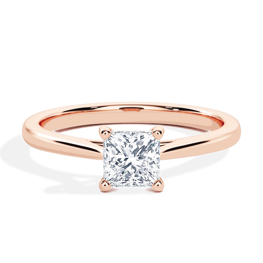 Verlobungsring Rotgold - 0.30 ct. Prinzess - Modell N°3015, Solitär Verlobungsring Rotgold - 0.30 ct. Prinzess - Modell N°3015, Solitär