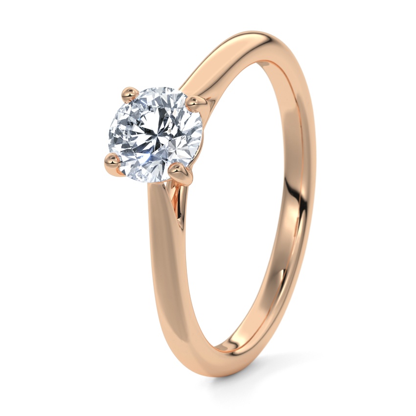 Pierścionek zaręczynowy Czerwone złoto 750 - 0.15 ct diamentem - Model N°3015 Brylant, Solitaire