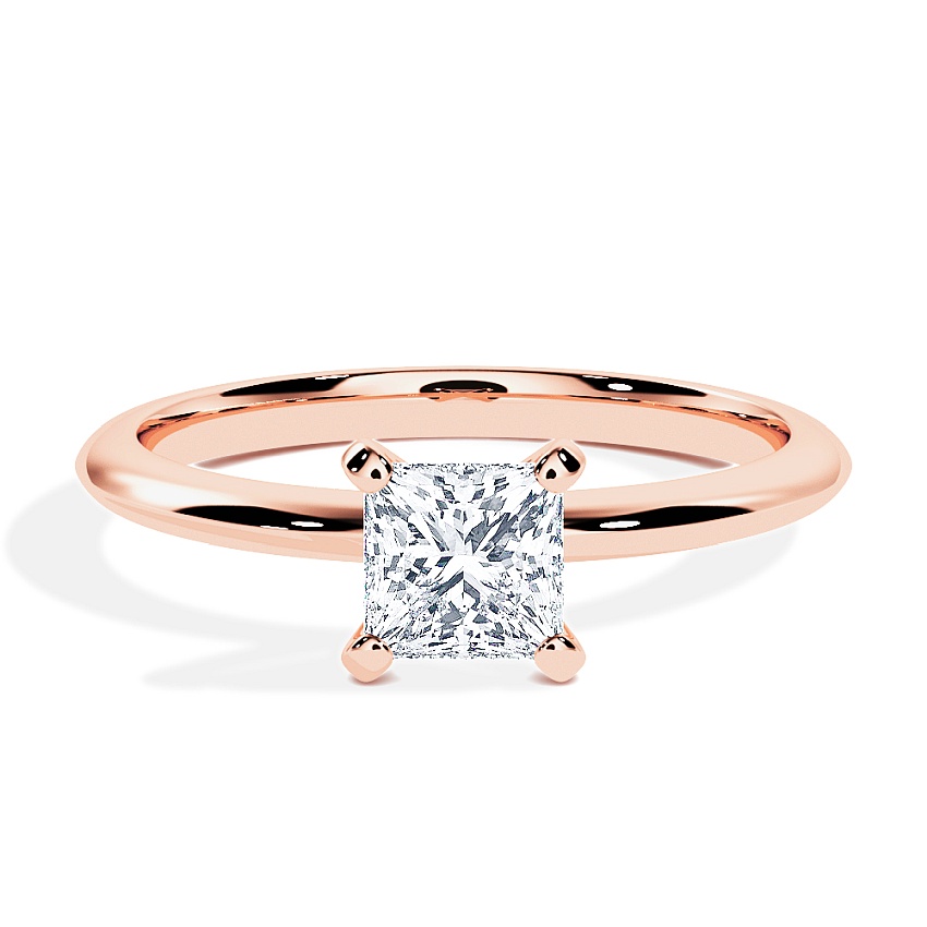 Verlobungsring Rotgold - 0.30 ct. Prinzess - Modell N°3021, Solitär Verlobungsring Rotgold - 0.30 ct. Prinzess - Modell N°3021, Solitär
