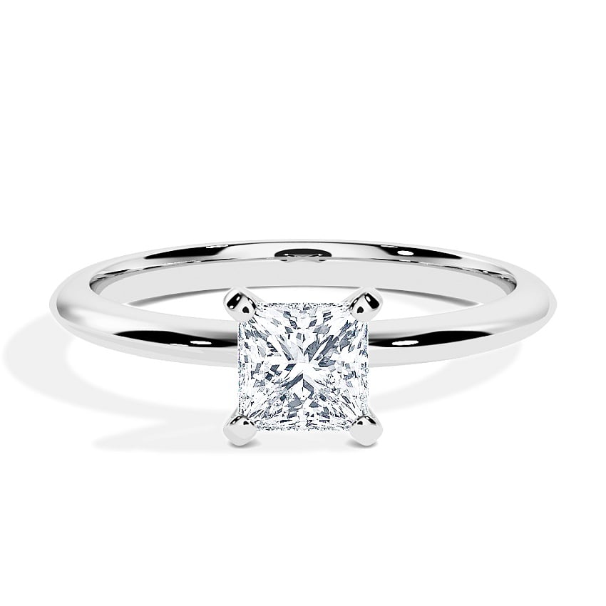 Verlovingsring Zilver 925 - 0.40 ct diamanten - Model N°3021 Princess, Solitaire