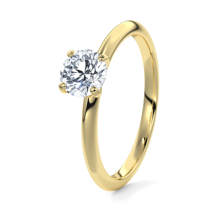 Pierścionek zaręczynowy Żółte złoto 750 - 0.30 ct diamentem - Model N°3021 Brylant, Solitaire