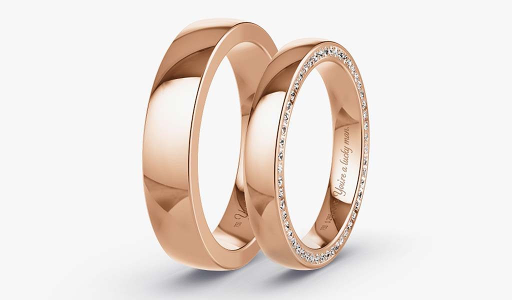 wedding rings rose gold