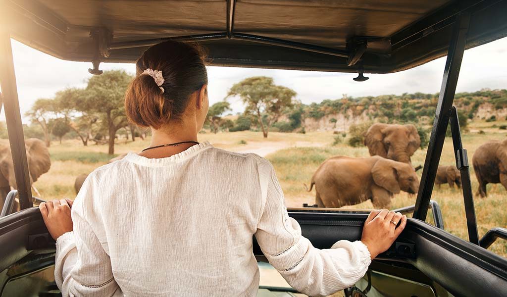 woman on safari